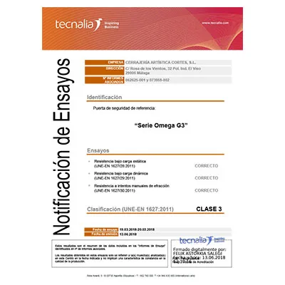 Certificado Serie Omega Cearco